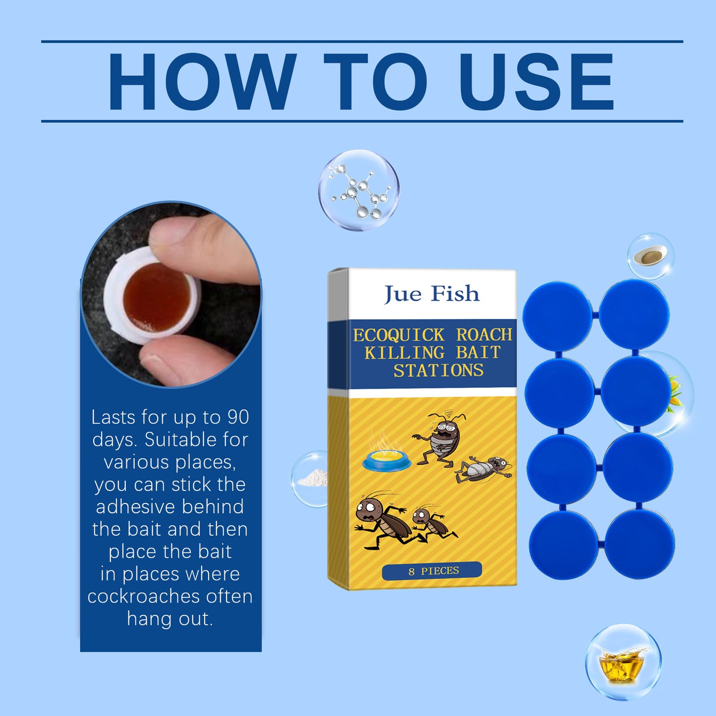 （3 boxes, totaling 24 tablets. 58000 TZS）Cockroach bait paste Household cockroach ointment bait insecticide cockroach repellent kitchen dormitory cockroach paste