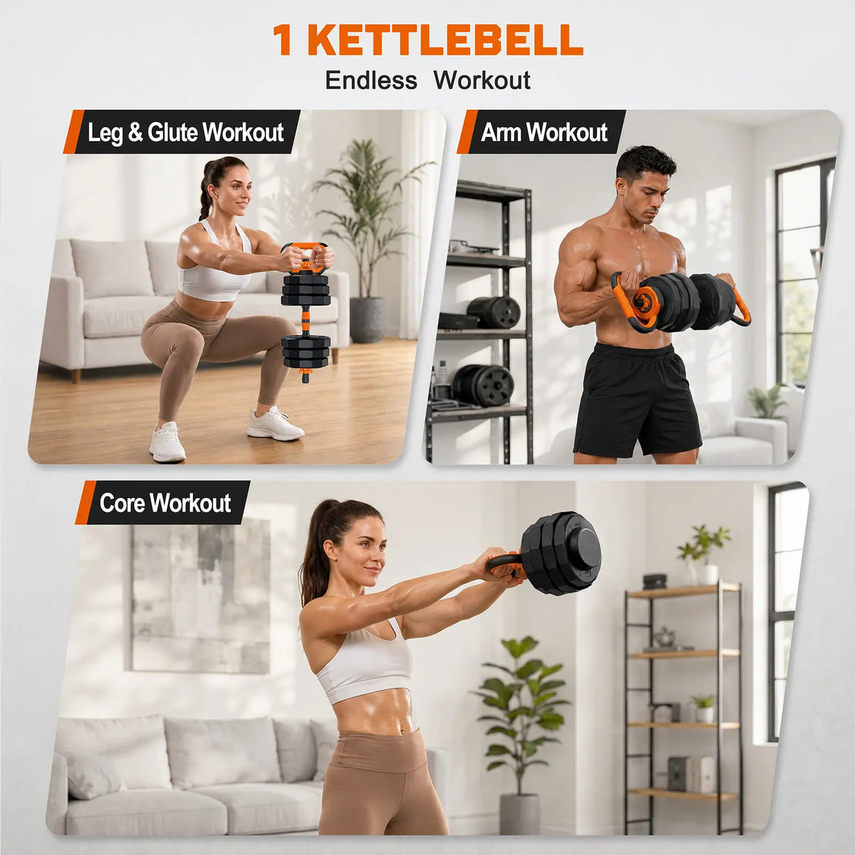 Adjustable Dumbbell Set, 44/66/88 lbs Weight Set Use as Dumbbell, Barbell, Kettlebell and Push-up Pesas Para Ejercicios en Casa, Christmas gift idea Msulti-functional Fitness Exercise Equipment for Home Gym，SummerVibes image 6