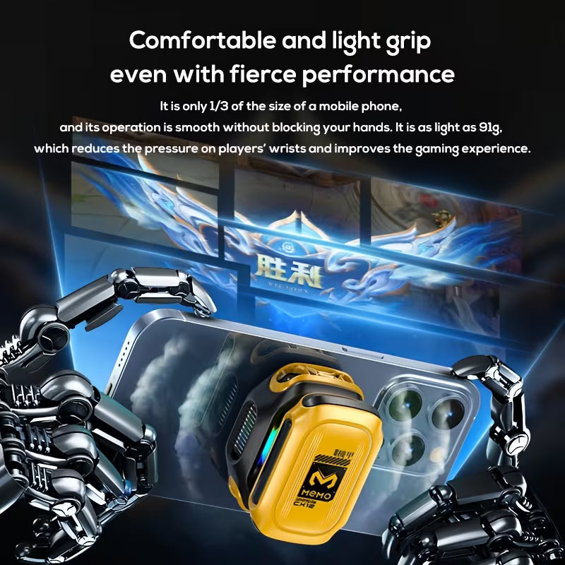 MEMO CX12 2026 New Phone Cooler – Magnetic Semiconductor Cooling, Rechargeable Battery, RGB LED, Temperature Display – Perfect for Mobile Gaming & Tiktok Live Streaming