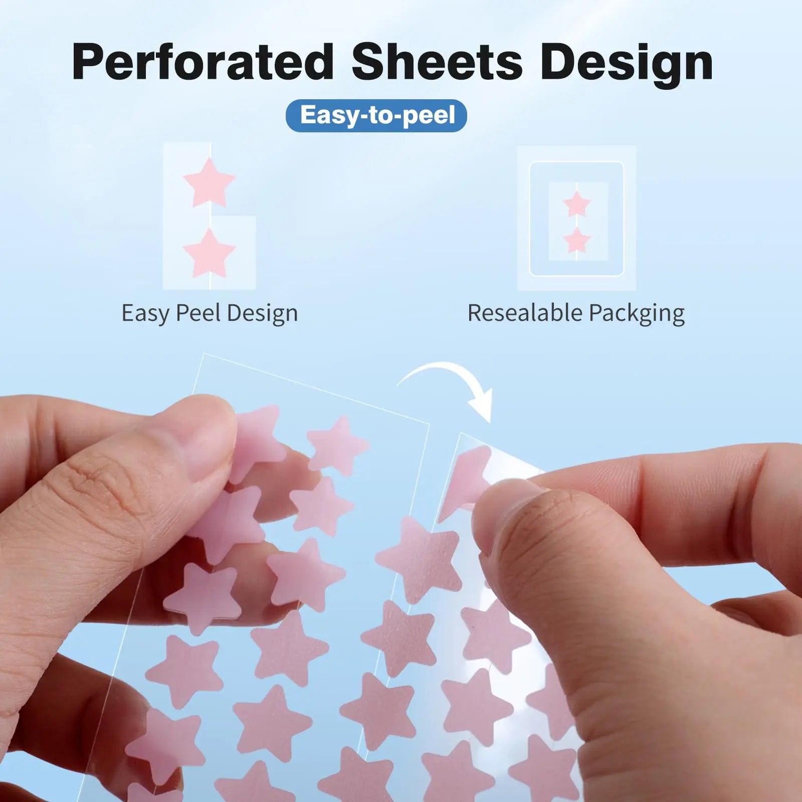 QUSTERE Pimple Patches for Face Hydrocolloid Acne Patches Versitile Cute Star Zit Covers Spot Stickers Mild and non-irritating Patches 5 Color 3 Sizes (10mm, 12mm & 14mm) |200/400 pcs Skincare Skin Repair Salicylic Tea Tree image 6