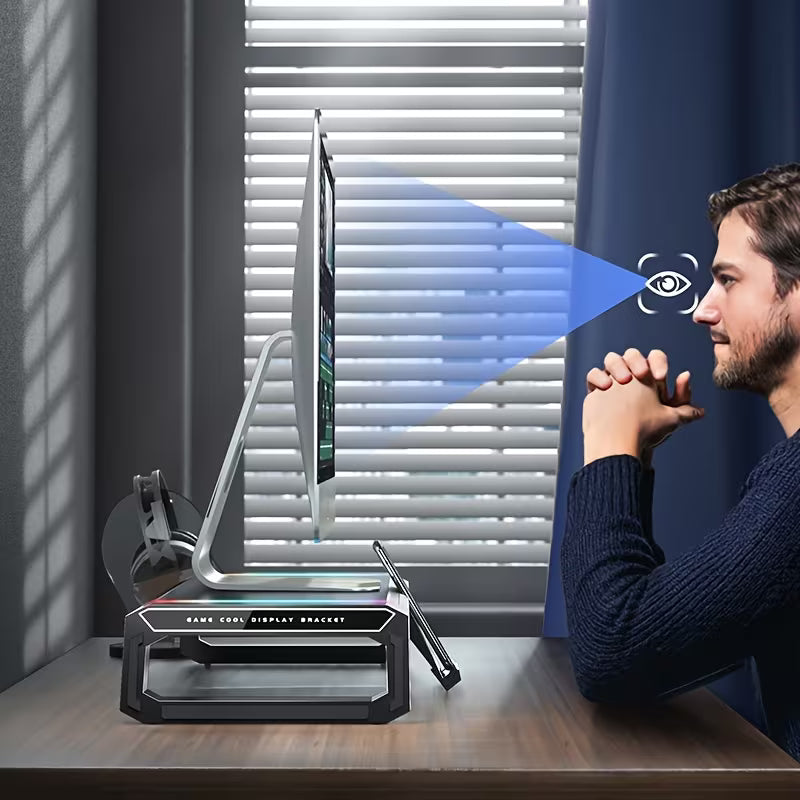 Multi‑Function Monitor Riser – Foldable & Height‑Adjustable Stand with USB Hub, Storage Drawer for Laptops, Tablets & Smartphones – Desktop Organizer