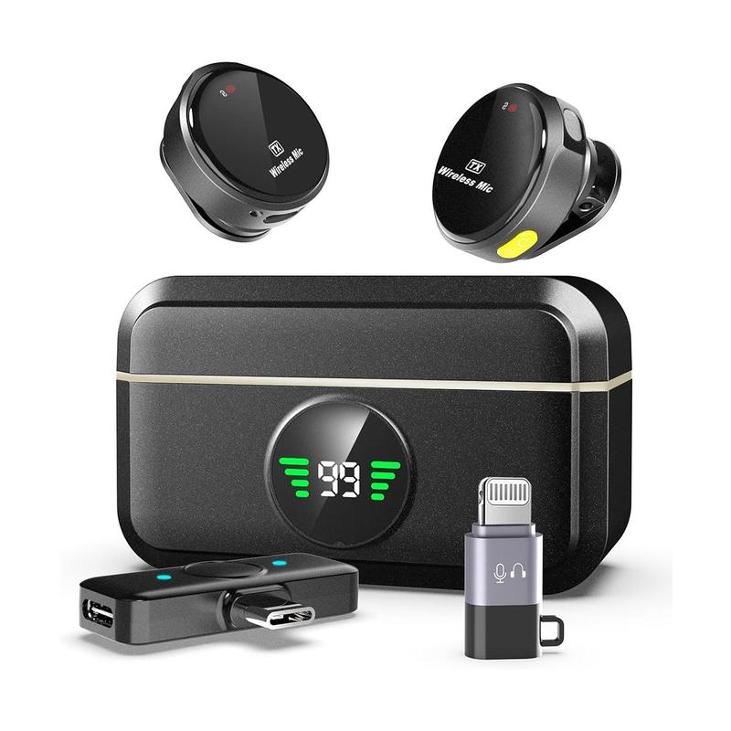 Wireless Lavalier Microphone for iPhone iPad Android With Charging Case Audio Smartphone Audio Smartphone