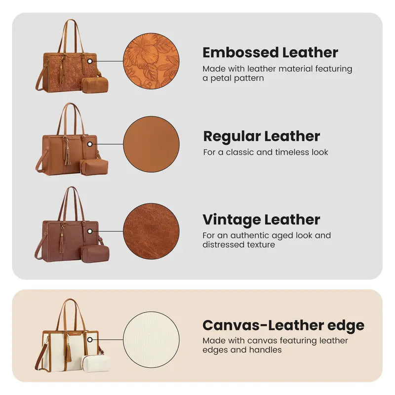 25new Canvas Laptop Tote Bag ches for Women with Clutch Purse, Lightweight Tote Bag with 2 Cup Holder, Purses for Women, Computer bag for Work, Office, Casual