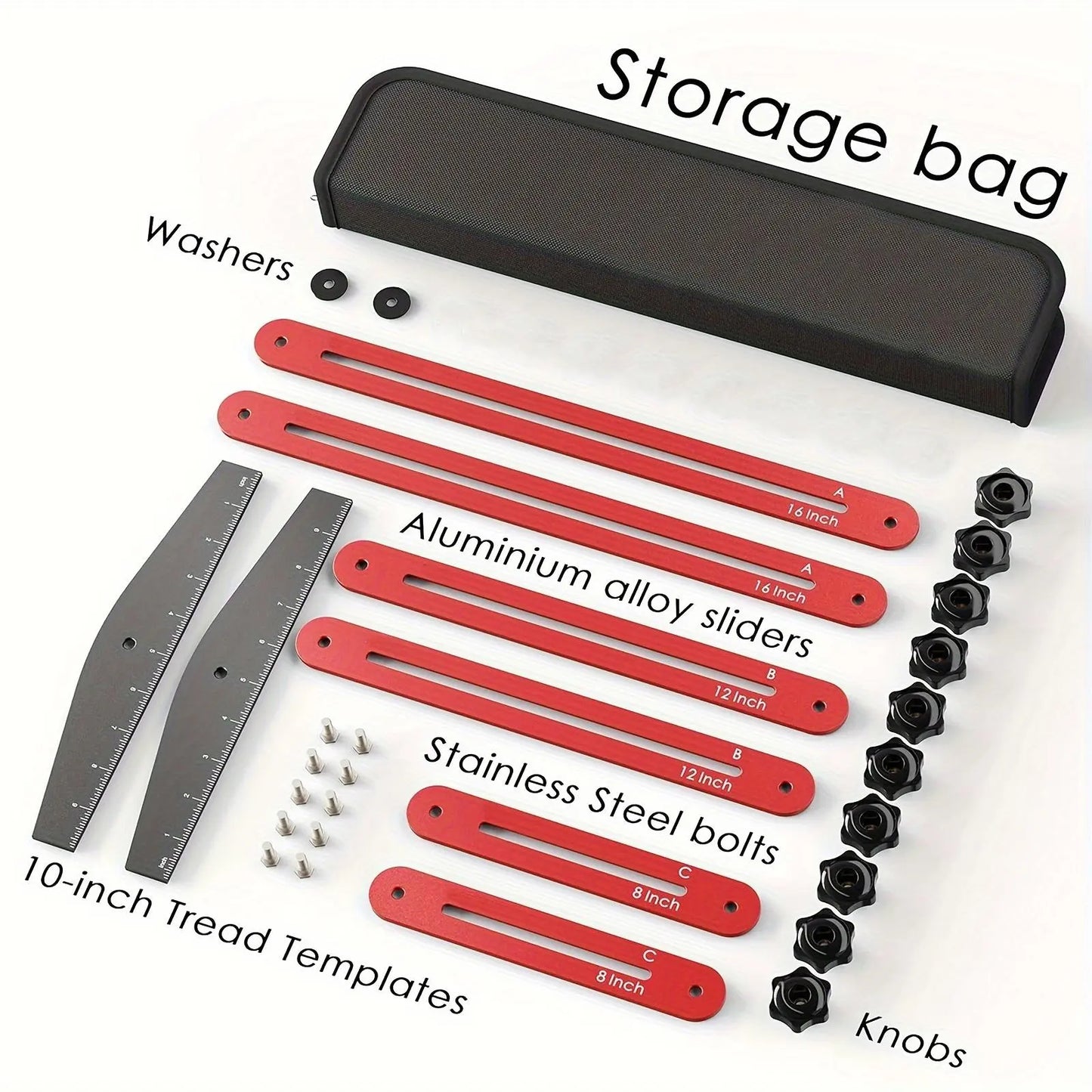Adjustable Stair Tread Template Tool, Retractable Stair Gauge and Shelf Layout Measuring Jig #GLOBAL PICKS image 5