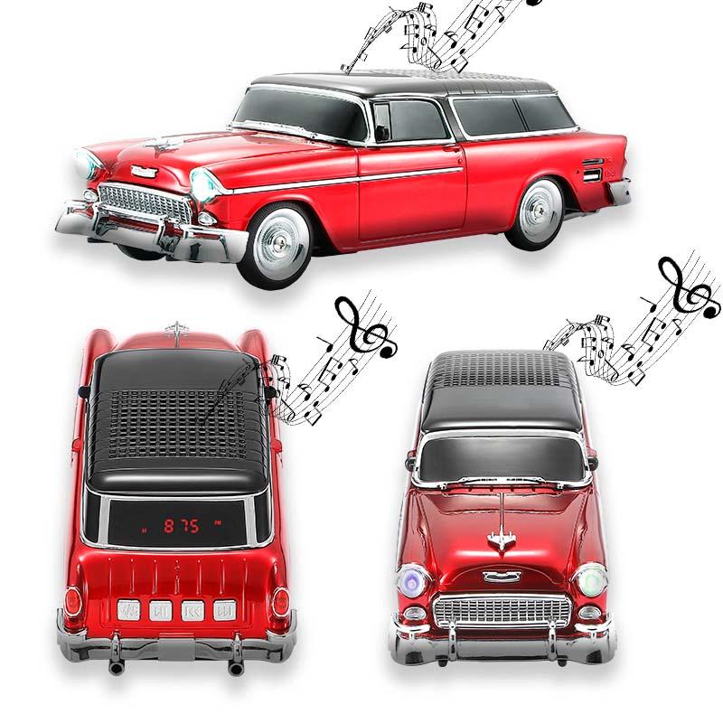 WSTER WS-1955 Retro car model Bluetooth speaker with LED display, USB interface, FM radio function, TF, AUX, Father's Day, birthday gift TikTokShopBlackFriday