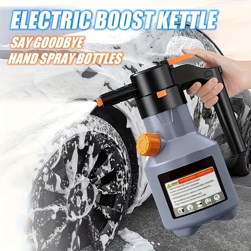 Electric Car Washing Foam Sprayer, Handheld High Pressure Spray Gun, 2L Large Capacity, 70° Wide Angle Nozzle, Long Lasting Battery, Multifunctional Foam Sprayer for Auto Detailing, Household Cleaning & Garden Watering