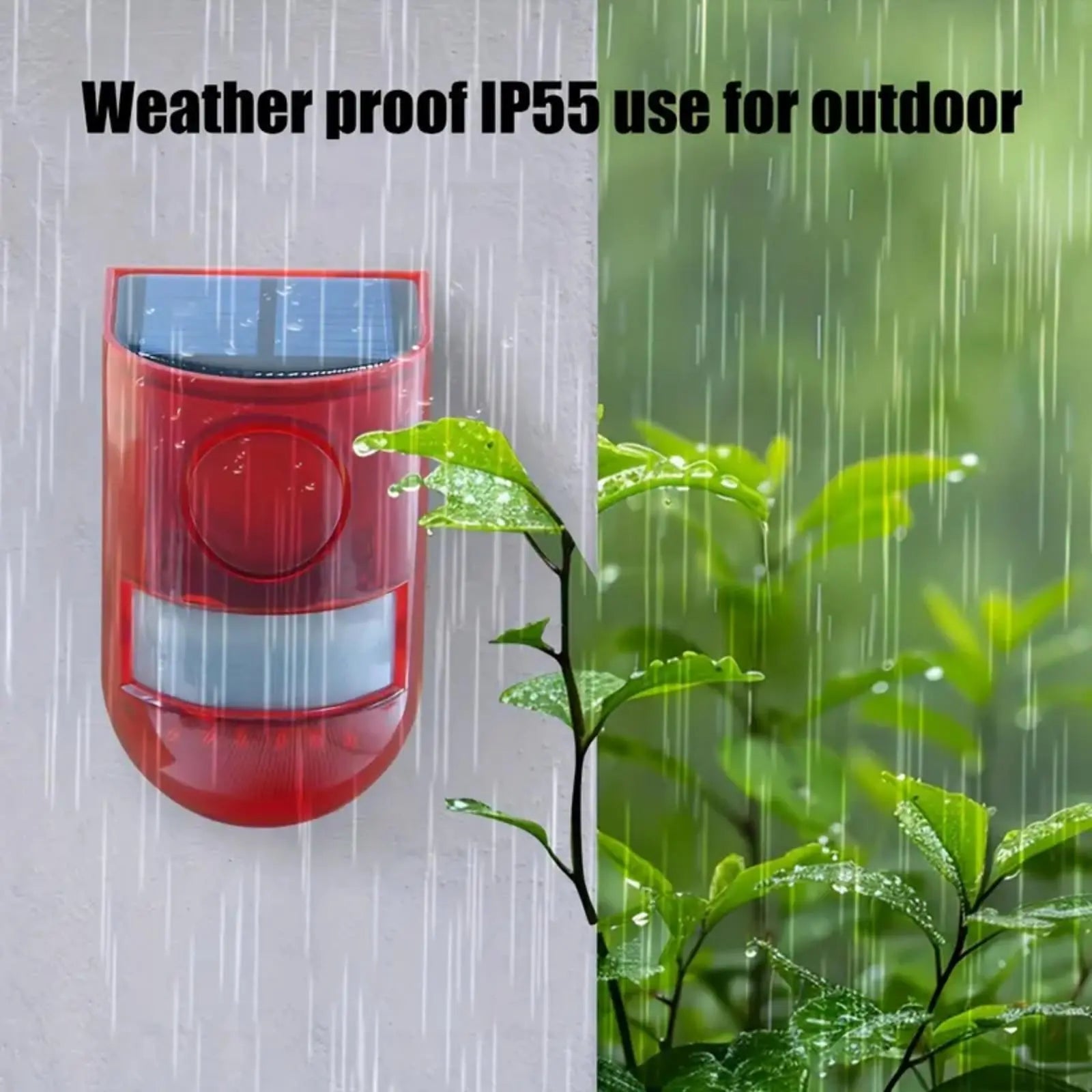 Anti-Theft High-Decibel Solar Motion Sensor Alarm Siren, Outdoor Security System with 6 LED Flashing Modes, IP55 Waterproof Solar Powered Speaker for Home, Villa, Farm, Chicken Coop image 8