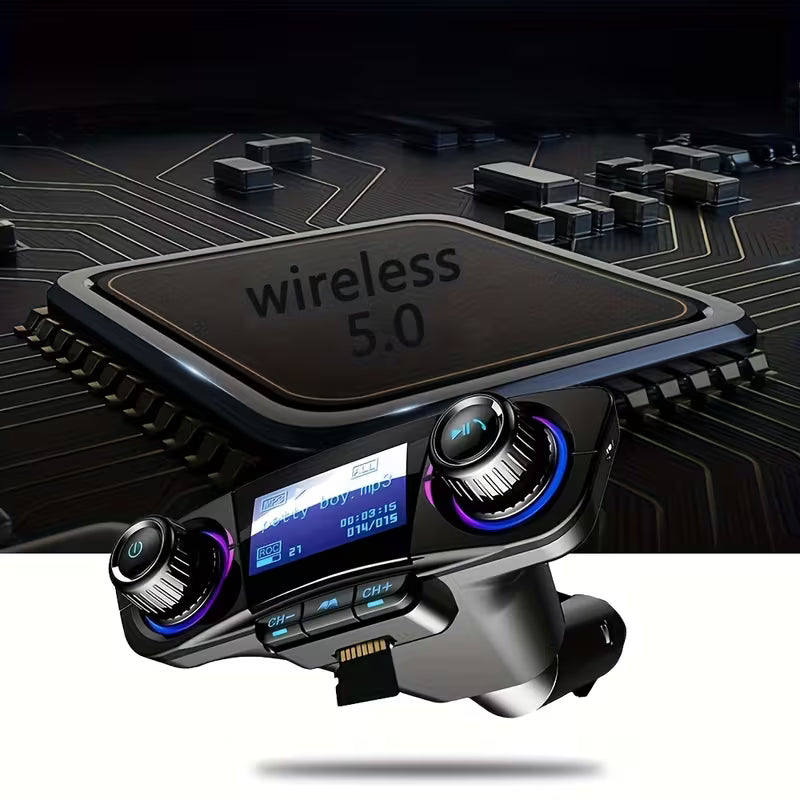 Multifunctional Car Bluetooth FM Transmitter, Bluetooth AUX Audio Receiver, Supports TF Card & U Disk MP3 Playback, Hands-Free Calling, Mobile Phone Charger, Practical Auto & Mobile Accessory, Ideal Gift