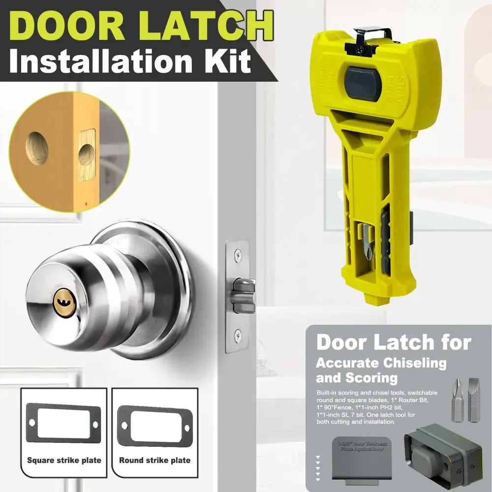Hinge Door Lock Hole Positioner Kit Set, Hinge Door Lock Installation Kit, Mortiser Template Holder Orifice Locator, Door Hardware Tool, Hinge Router Template