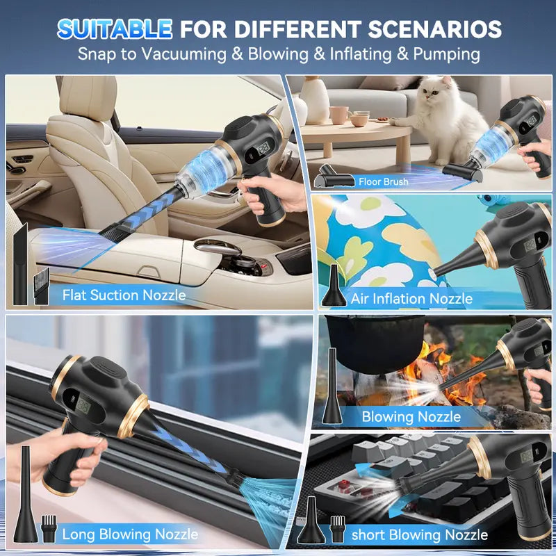 Christmas present Belibuy Handheld Cordless Car Vacuum Cleaner, 19000PA Powerful, 6-in-1 Portable Vacuum Cleaner with Smart Display, Suitable for Car, Home, Office, Pet Portable High portable cordless Cleaning Machine.