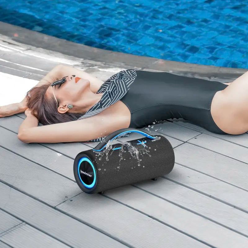Lewinner Portable Wireless Bluetooth TWS Speaker, Outdoor Wireless Speakers with 60W Loud Stereo Sound, Deep Bass, RGB Lights, Dual Pairing, 20Hours Playtime for Home/Outdoor/Party/Beach, Gift Ideas Outdoorfun Audio