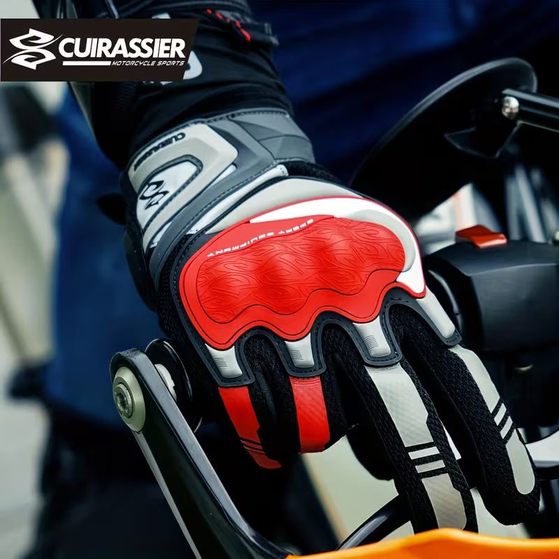 Motorcycle Gloves – Breathable Full-Finger, Touch Screen & Night Visible for Racing, Scooter & ATV