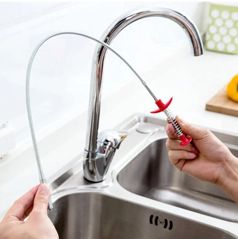 Flexible Grabber Claw Pick Up Reacher Tool, 4 Claws Bendable Hose Pickup Tool for Sink, Drains, Toilet Cleaning