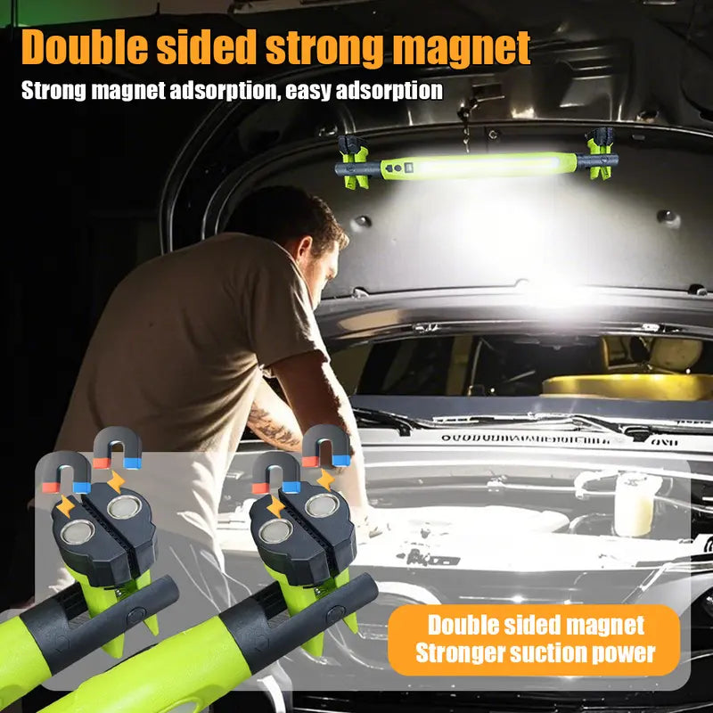 Super Bright Magnetic LED Work Light with Rechargeable Battery – Engine Hood Lamp Strip for Car Repair and Outdoor Lighting