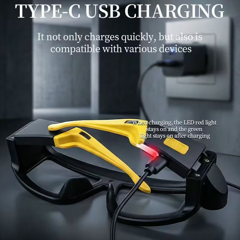 Rechargeable Headlamp with Motion Sensor – COB Floodlight & Spotlight, 4 Modes, USB-C for Running & Camping
