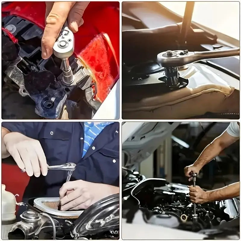 Professional Auto Repair Tool Set – Socket & Ratcheting Wrench Set, Durable Hand Tools for Car Maintenance, DIY & Daily Use, Great Gift for Car Owners