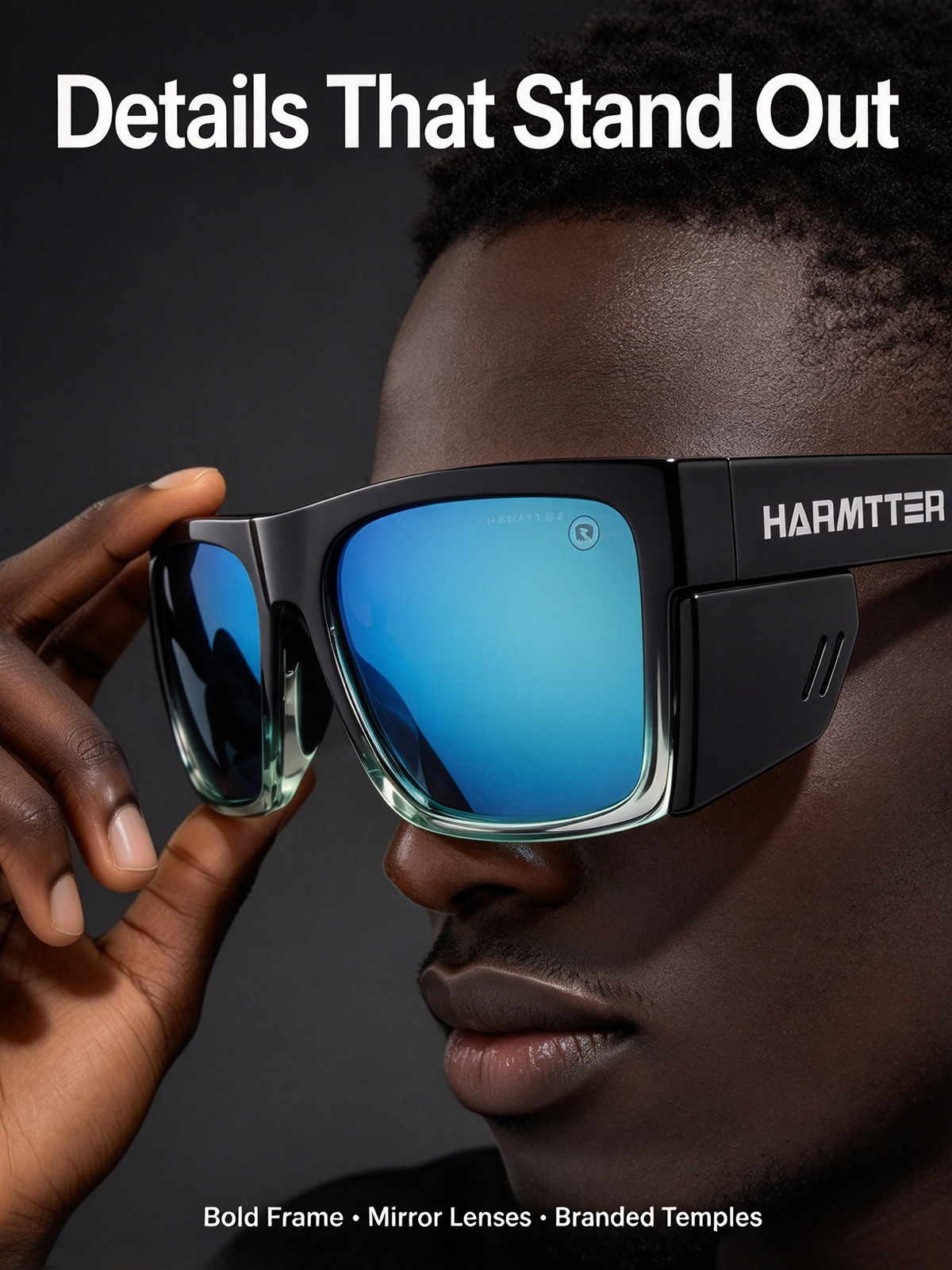 HARMTTER Sports Cycling Sunglasses - Windproof UV Protection Polarized Goggles for Bike Riding