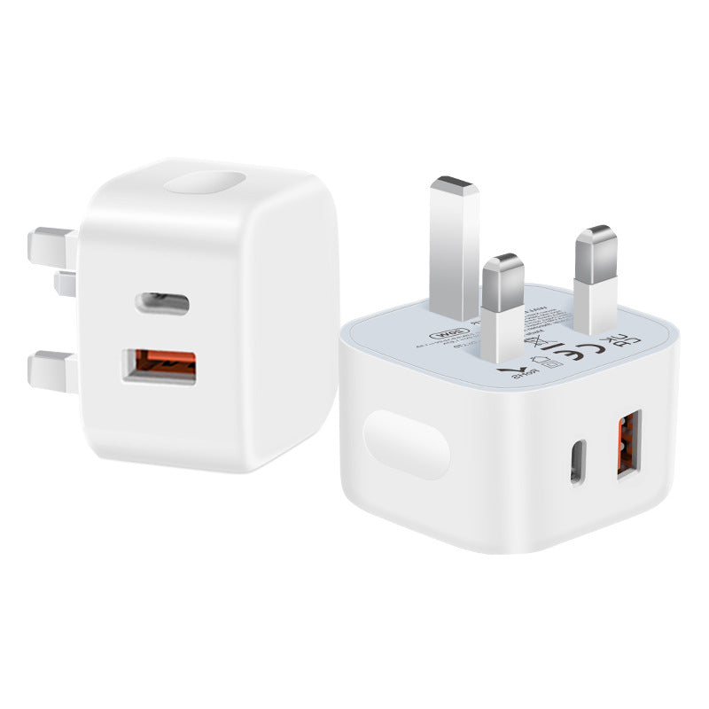 Buy 1 Get 1 Free 20W PD Fast Charging Adapter - Type-C and USB Dual-Port Wall Charger for iPhone and Android