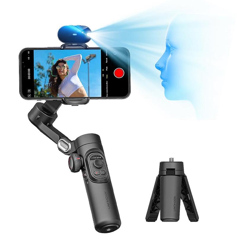 In Stock Handheld 3 Axis Anti-shake Shooting Stand (1 Count), Rotating Automatic Face Tracking Stabilizer for Live Video, Phone Accessories, Content Creator Tools, Travel Gadgets