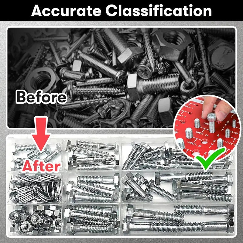 Metric & Standard Thread Checker – 42-Point Thread Checker, Test Gauge Set, Thread Size Identification Board, Hand Measuring Tool for Efficient DIY Projects