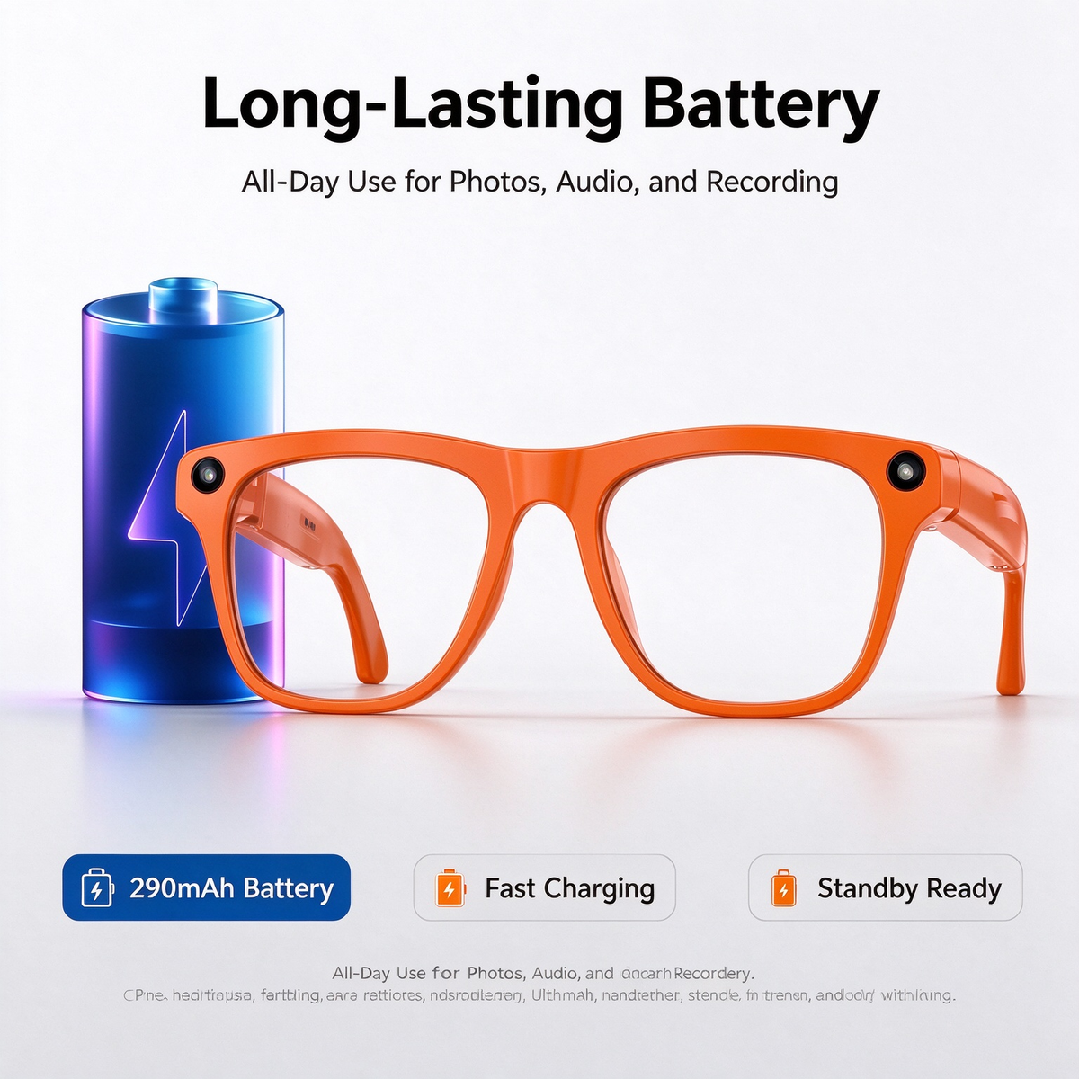 AI Smart Glasses with Camera - Photo Taking, Translation, Object Recognition, Bluetooth Calling & Music Translation Glasses