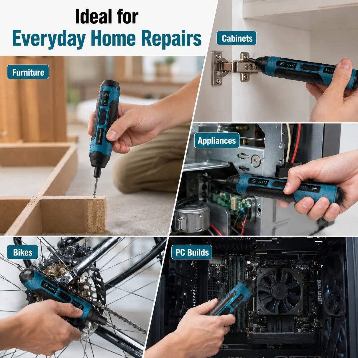 BoltWay 20-in-1 Electric Screwdriver Set - Rechargeable with Magnetic Bits and LED Light for DIY Repair