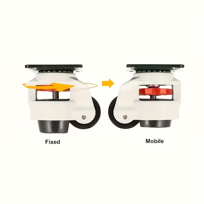 4Pcs Duty Foam Wheels Type 40F – Swivel, Adjustable Balance, 20.87kg Load for Material Handling