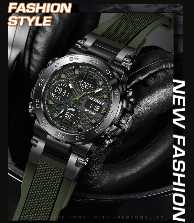 Men's Waterproof Digital Sports Watch – Luminous Dial, Alarm, Stopwatch, Date Display, Durable Resin Case & Silicone Strap, Ideal for Running, Swimming & Daily Wear