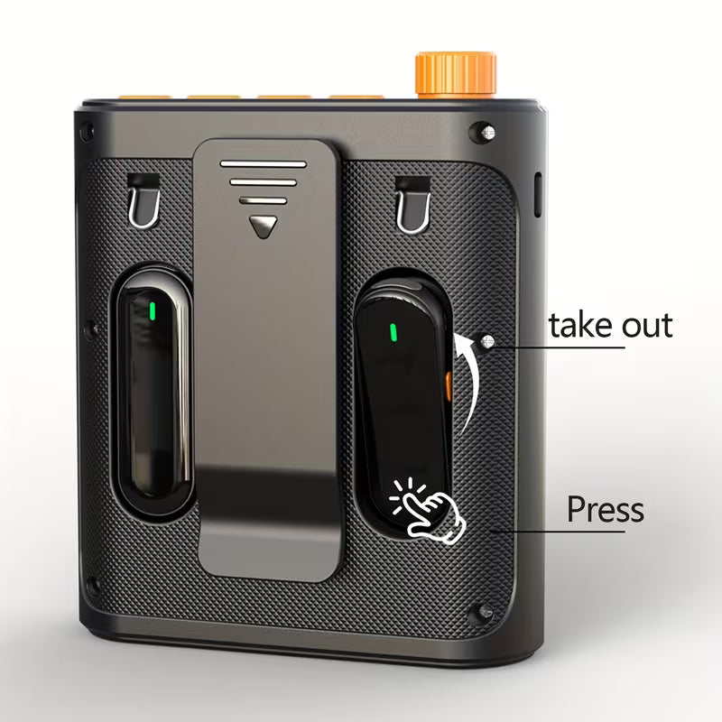 Wireless Voice Amplifier – with 2 Lavalier Mics, Portable for Teachers, Classroom & Training