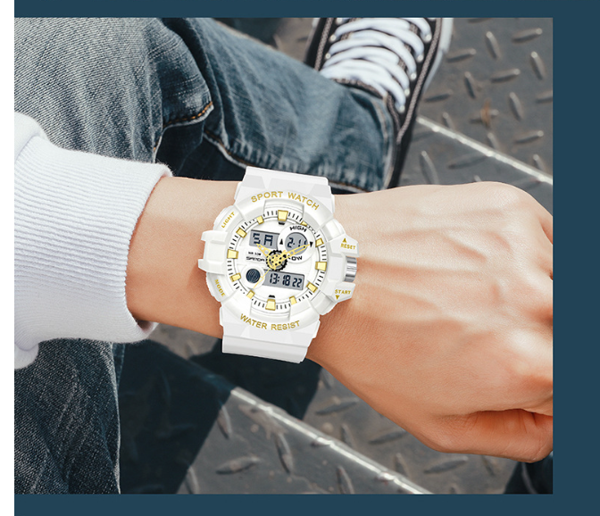 Men's Sports Quartz Wristwatch – Analog-Digital Display, Waterproof, Alarm, Timer, Date & Week Display, Multifunction LED Backlight