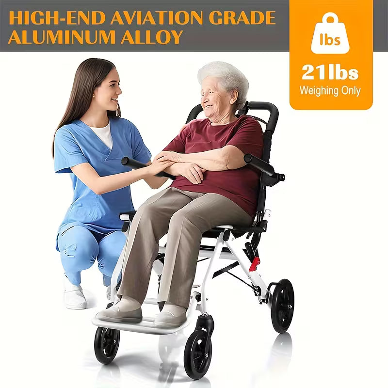 Foldable Hand-Operated Wheelchair – Lightweight, Portable for Adults & Elderly Travel