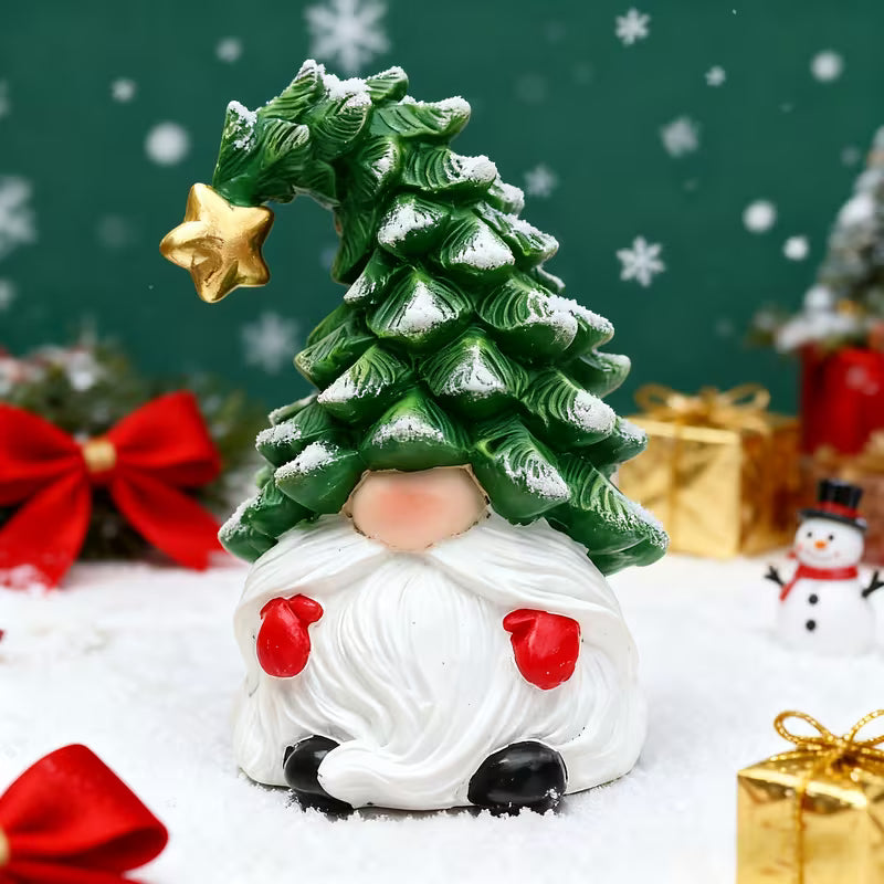 Christmas Resin Gnome – Handmade, Winter Desktop Ornament for Indoor Display