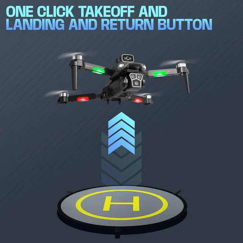 Drone with Camera – Wi-Fi FPV, Gesture Control, Foldable, 15 Min Flight Time (2 Batteries, 15 Mins Each), Carrying Case, Adjustable Lens, Brushless Motor, Obstacle Avoidance, One-Key Take Off/Land, 2.4GHz, Black – Great Gift for Teens