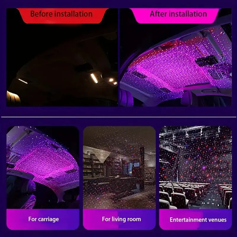 🔥 Limited-Time Offer, Order 1 Get 3 🔥 – USB Projection Lamp, Music Sync Mini Starry Sky Projector Light with USB Port, Ambient Light for Home Party Decor, LED Starlight Projector