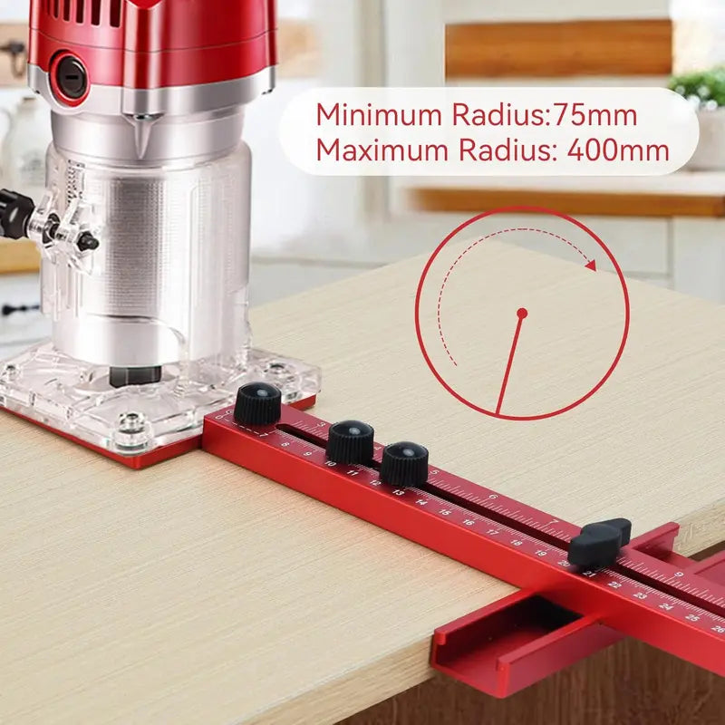 4-in-1 Router Milling Groove Bracket - Aluminum Alloy Circle Cutting Jig for Woodworking