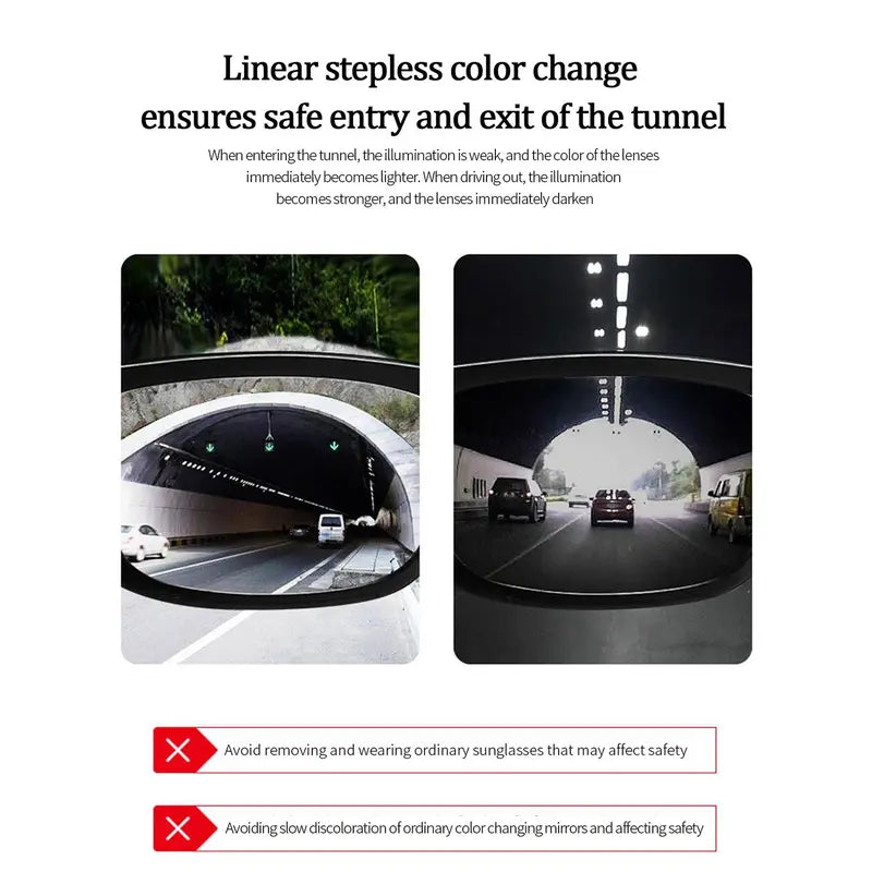 Square Color-Changing Polarized Sunglasses - UV Protection Smart Photochromic Auto-Tint Eyewear with Lightweight TR Frame for Men and Women