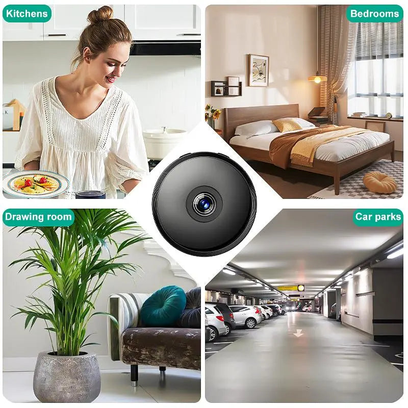 Smart Mini Wireless Security Camera – AI Motion Detection, 4x Zoom, 2.4G WiFi, Wide Angle, Alexa Compatible for Home Safety