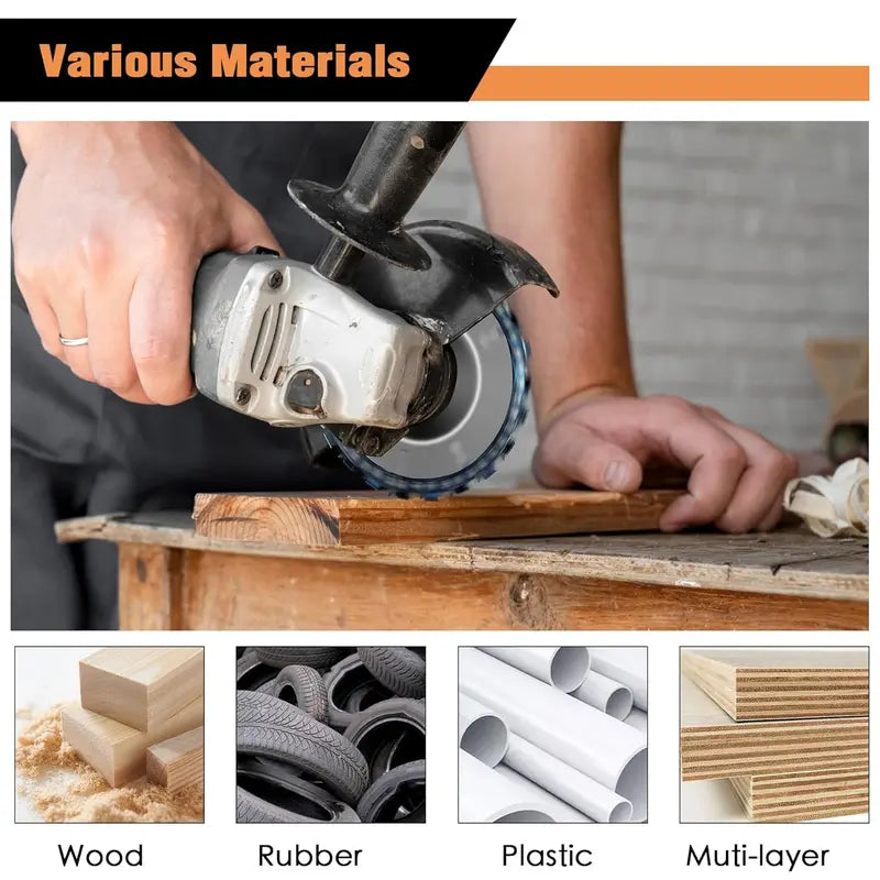 11-Piece Wood Carving Disc Set for Angle Grinder - 5/8" Adapter, Grinding Wheel for Cutting, Shaping and Sanding