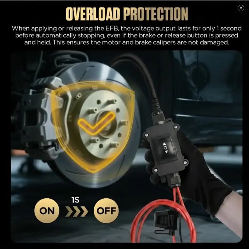 Universal EPB Emergency Release Tool for Automotive – 40A Over-Current Protection, Dual-Channel Forward/Reverse Control for Electronic Parking Brake Reset & Release
