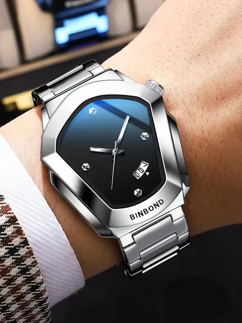Men's Diamond Alloy Quartz Couple Watch – Analog Display, Modern Trendy Design, Personalized Style for Him