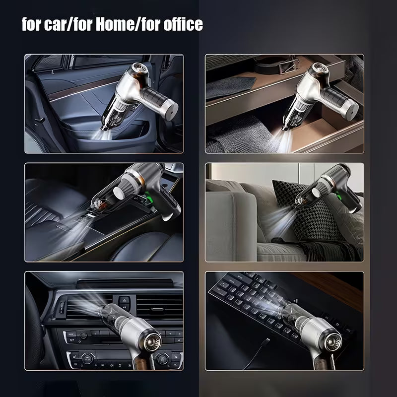 2-in-1 Wireless Handheld Vacuum Cleaner, High-Power Car Vacuum & Blower, Portable Powerful Vacuum with Home Dusting Brush Head