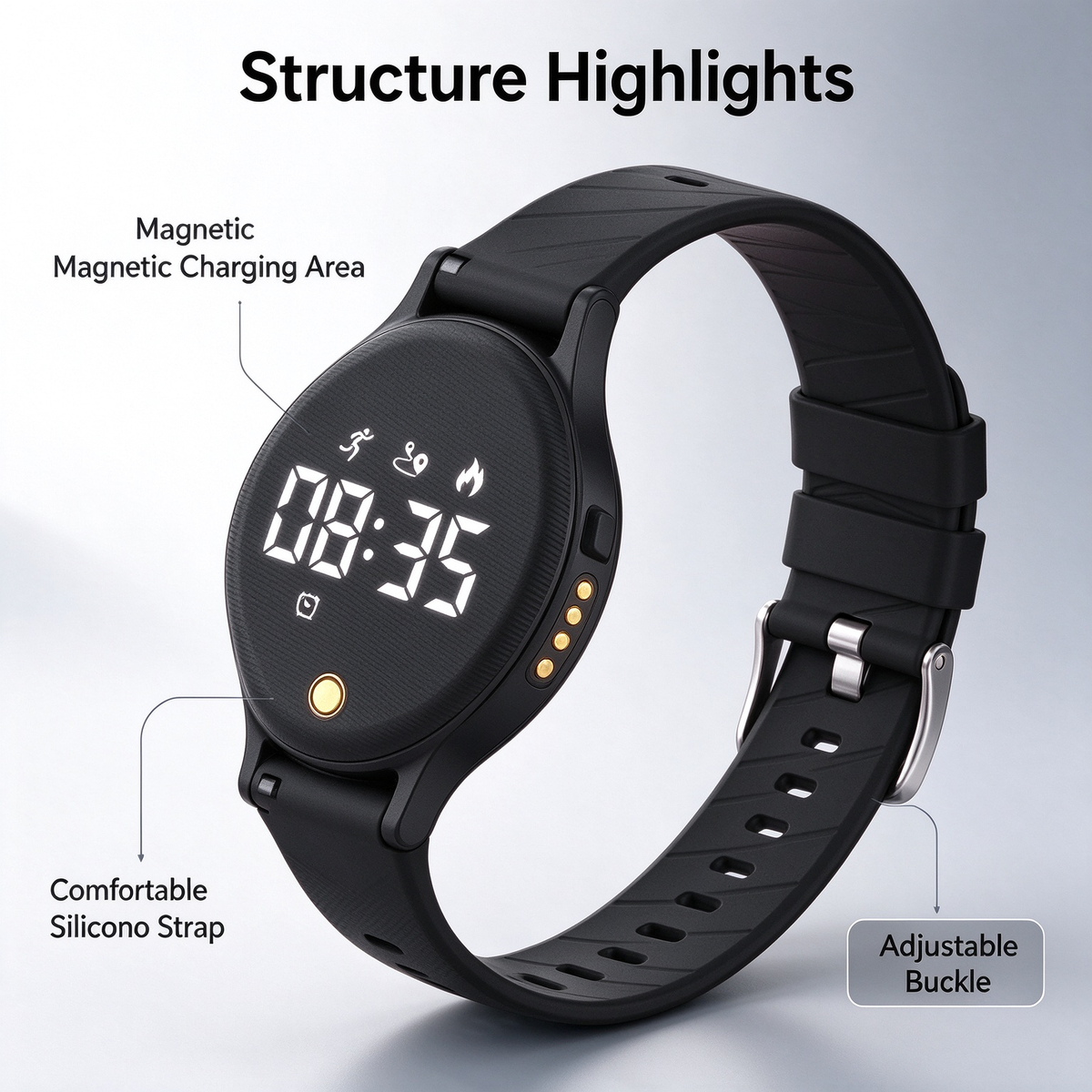Middle School Students Multifunctional Watch - Waterproof Minimalist Fashion Sports Bracelet for Girls & Teens with Silent Alarm Electronic Watch