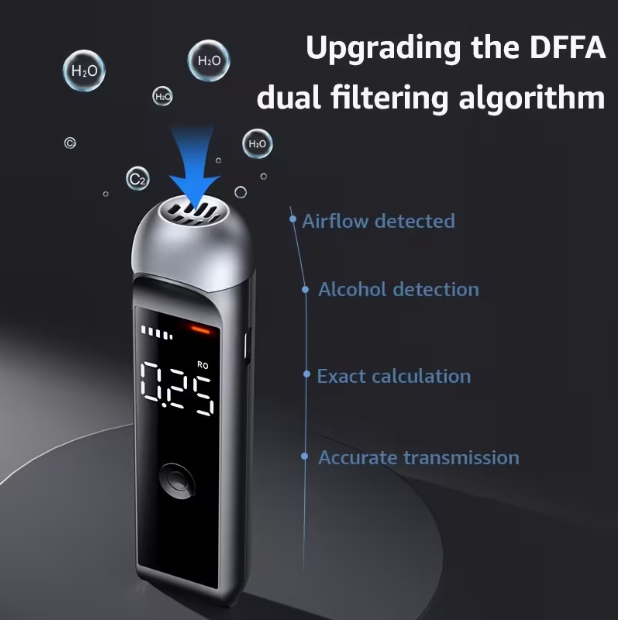Automatic Rechargeable Breathalyzer – Portable Breath Alcohol Tester for Quick Alcohol Detection