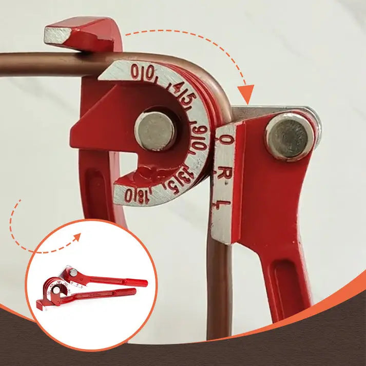 3-in-1 Tubing Bender – 0-180° Manual Pipe Bender, Fits 1/4", 5/16", 3/8" Copper, Aluminum, Brass & Thin Steel Pipes