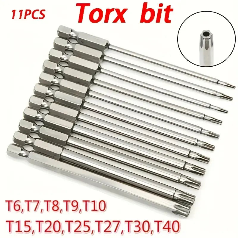 Star-Shaped Plum Drill Bit Set – Magnetic Screwdriver Bits, Hex Shank S2 Steel, Heavy Duty for Vehicle Repair & Power Tools