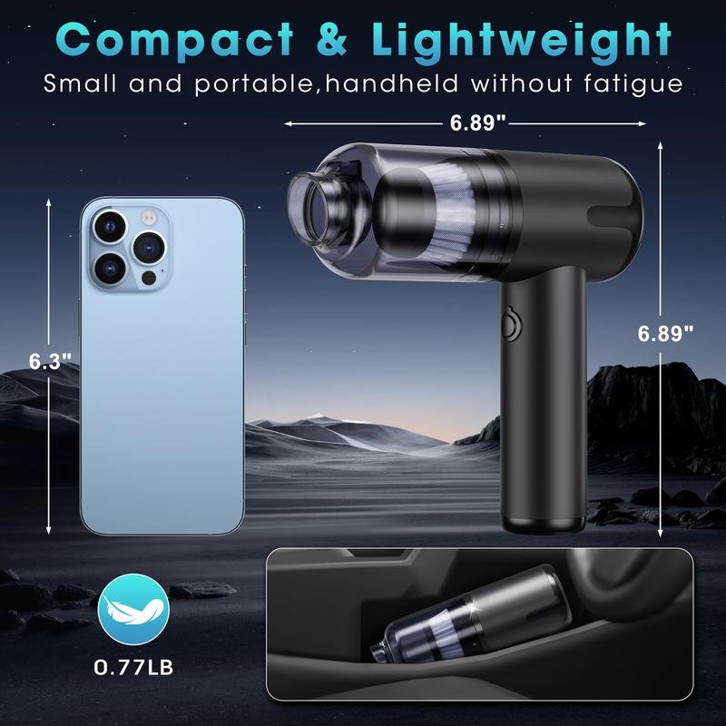 Handheld Car Vacuum Cleaner Portable Cordless 21000PA, Vacuum Cleaner with Multi-Nozzles, Mini Hand Held Vacuum Rechargeable for Home, Car, Pet, Office