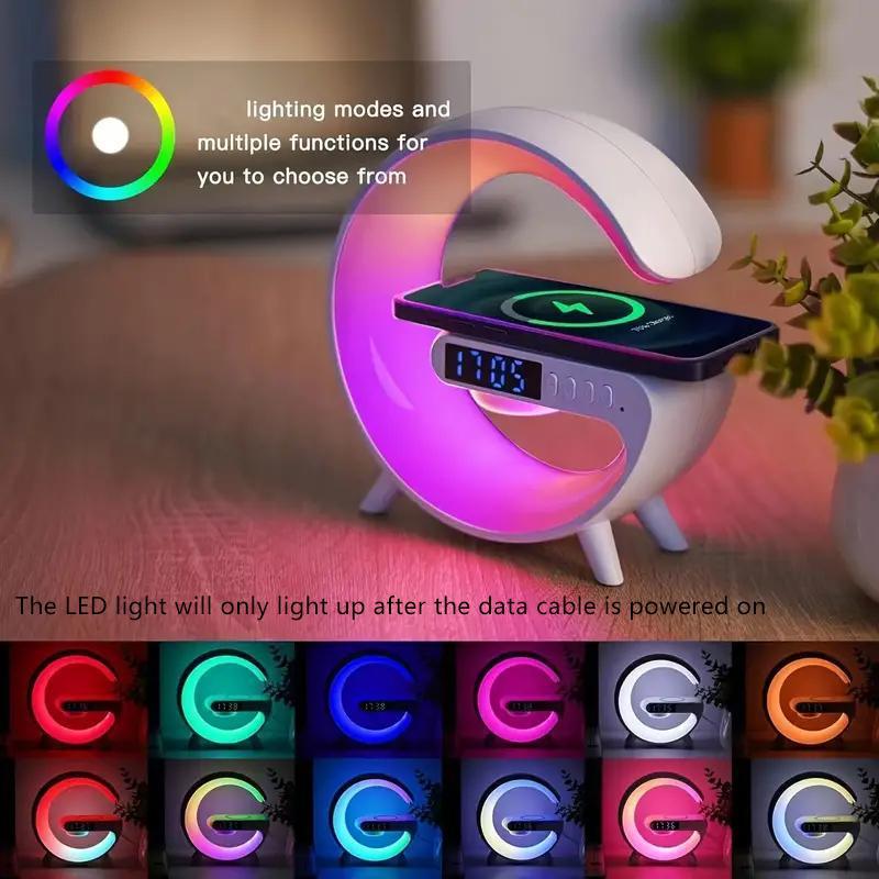Night Light Lamp Multifunctional Wireless Speaker, Multifunctional Wireless Speaker with Alarm Clock, Wireless Charger Station Pad for iPhone, Samsung, Xiaomi, Huawei #TOP PICKS