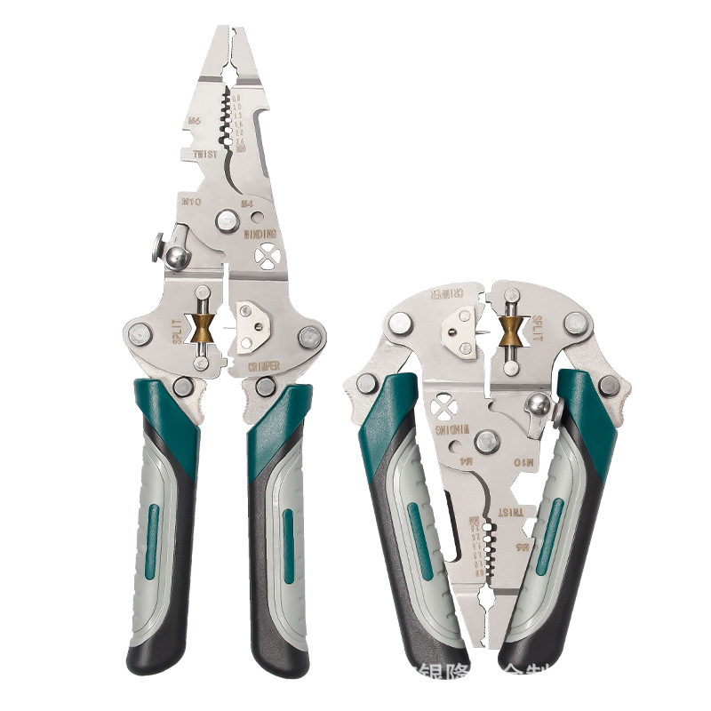 A Foldable, Multi-functional Industrial-grade Wire Stripper Designed for Electricians, Crafted from Durable High- for Precision Cutting, Crimping, and Stripping. Suitable for All Electrical Work