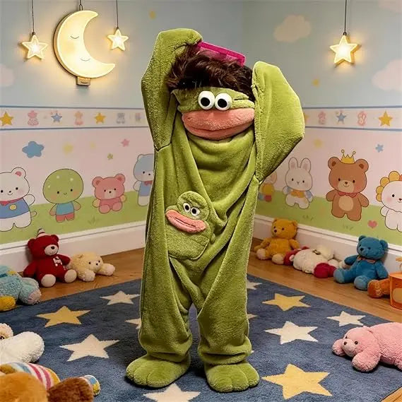 Msrlassn Cute Monster Pajamas Wearable Blanket Hoodie for Women Men, Mid Year Sale Oversize Soft Warm Cozy Pullover Home Loungewear Funny Pajamas Onesie, Father's Day Gift Perfect for Home Party Costume Halloween, One Size for Women Men Deals For You Day