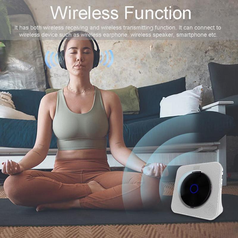 MEGICOT Portable CD Player, Desktop Vertical MP3 Music Player with Built in Speaker, Bluetooth-compatible CD Player with Remote Control, FM Radio, USB Flash AUX, DVD